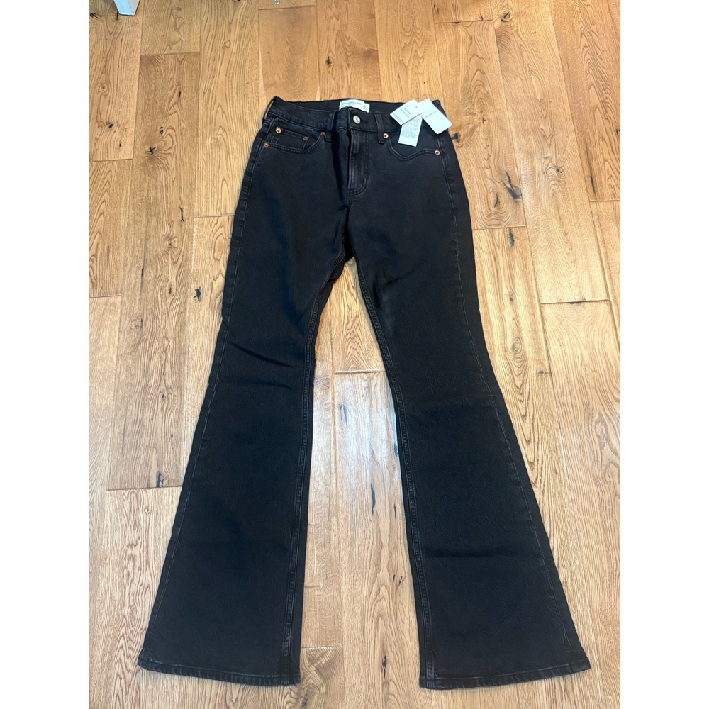 Abercrombie & Fitch The Bootcut Mid Rise Jeans Black 26 Short NWT